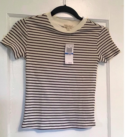 NWT Rib-Knit Striped T-Shirt - Picture 3 of 7